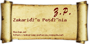 Zakariás Petúnia névjegykártya